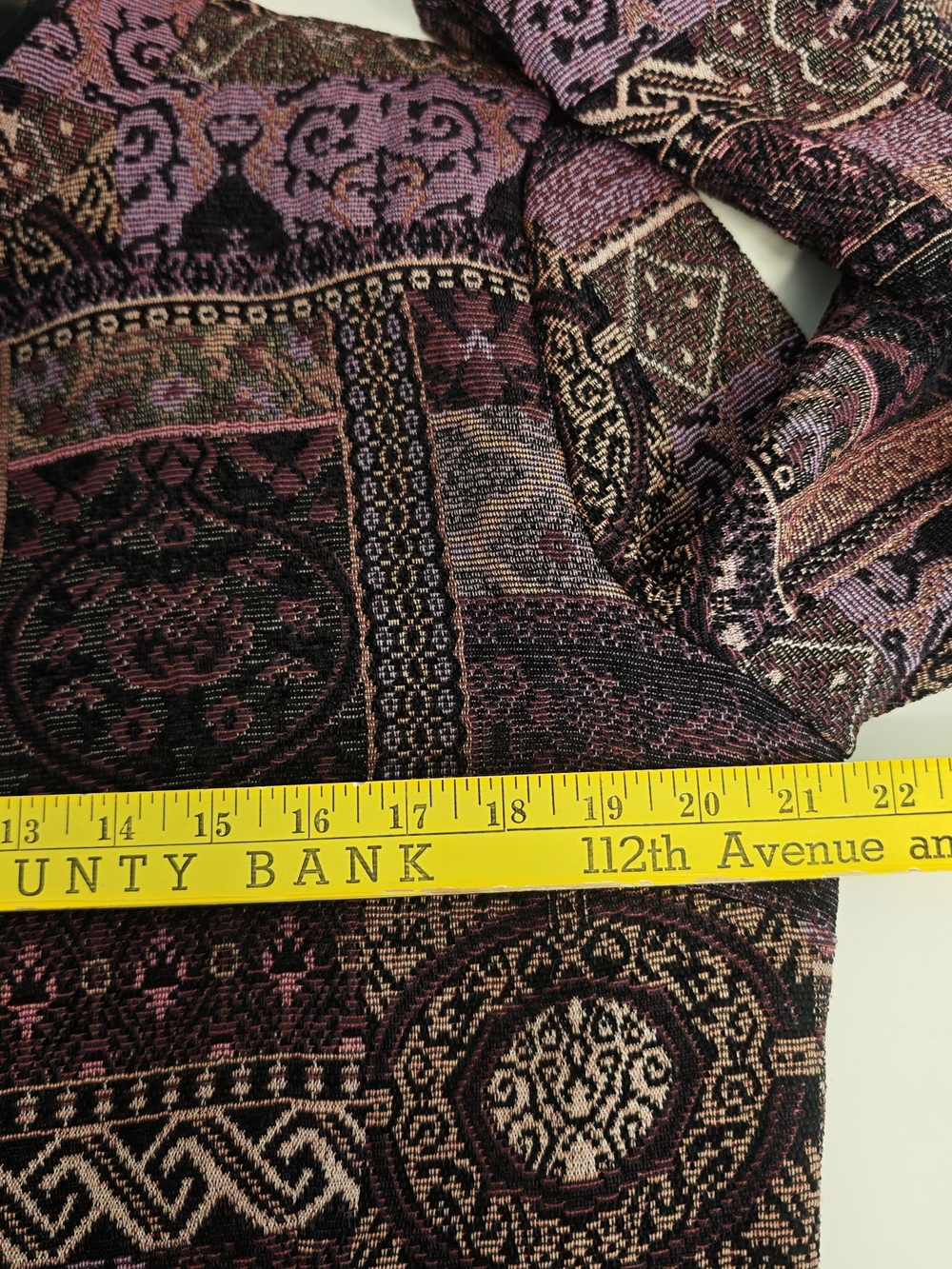 Christopher & Banks Vintage Purple Patchwork Tapestry Woven Jacket XL - Picture 11 of 12
